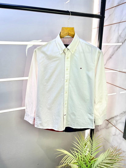 Tomm y Hilfige r White Back Printed Premium Shirts F2535-WH
