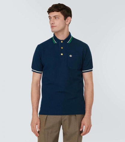 Gucc i Navy Blue Collar Look Imported Polo T-Shirt