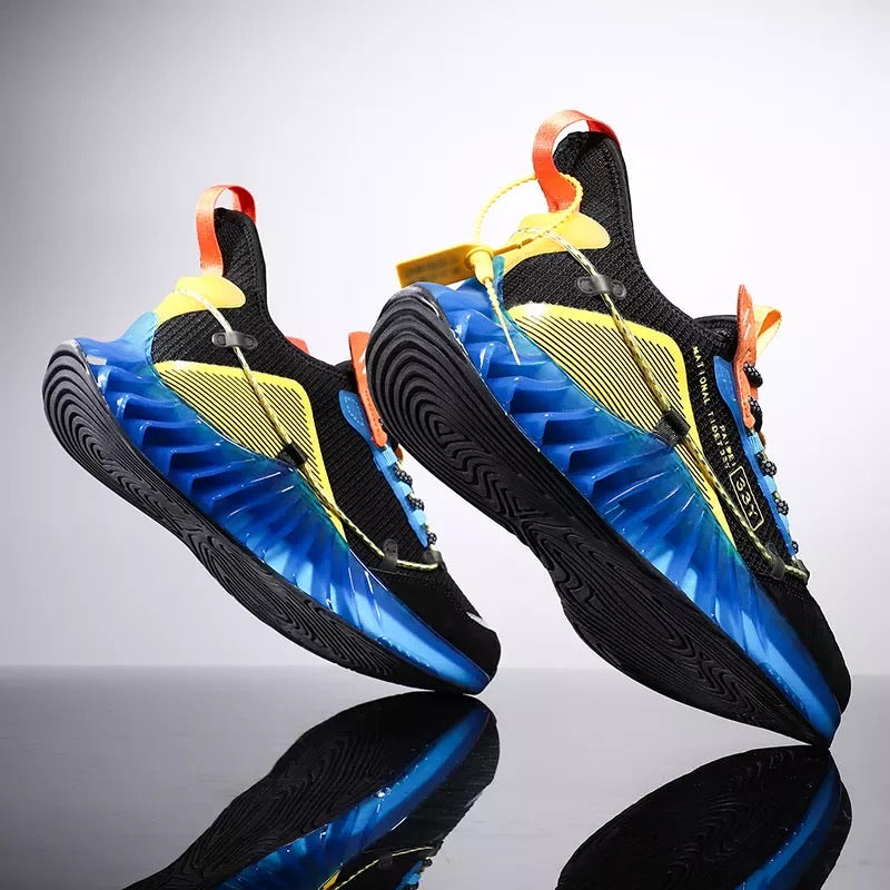 CUBICS Luxury Vortex Pivoted Dynamics Sneakers - Black Blue