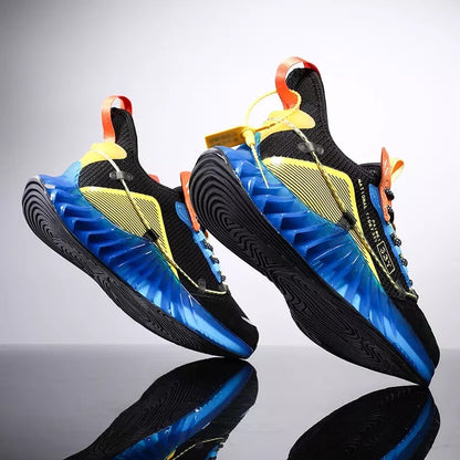 CUBICS Luxury Vortex Pivoted Dynamics Sneakers - Black Blue